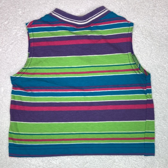 Vintage 80’s sidewalk kicks palmetto striped crew neck belly tank medium 5/6 - Picture 4 of 6